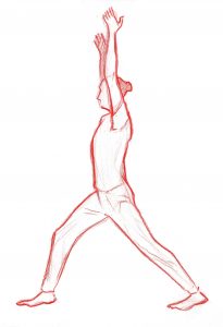 Sketch of Eric in Warrior Pose
