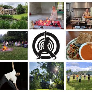 Collage of images of Yoga retreat at Unstone Grange