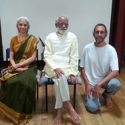 Eric with his teachers, A.G Mohan and Indra Mohan
